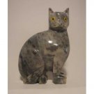 Soapstone Cat Figurine Set 3.25"h Cat Carving