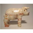 Soapstone Pig Figurine 3.5"w 2.5"h Pig Carving
