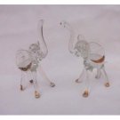 Glass Elephant Delightful Pair Statuette Set