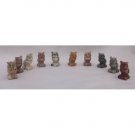10 Piece Hand Carved Soapstone Owl Figurine