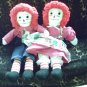 Raggedy Ann and Andy Dolls Set OOAK Handmade Cloth Doll Hand embroidered faces