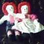 Handmade Raggedy Ann and Andy Cloth Doll Set OOAK One of a Kind Dolls