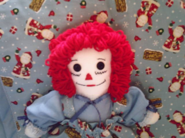 OOAK One of a Kind New Handmade Christmas Raggedy Ann Doll with Matching Quilt Santa