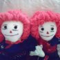 Raggedy Ann and Andy Handmade Cloth Dolls One of a Kind OOAK Carousels and Horses!