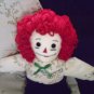 Plush Raggedy Andy Doll with Matching Plush Quilt Handmade One of a Kind Cloth Dolls OOAK