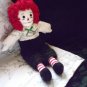 Plush Raggedy Andy Doll with Matching Plush Quilt Handmade One of a Kind Cloth Dolls OOAK