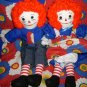 Handmade One of a Kind Raggedy Ann and Andy Dolls plus Matched Quilt Primary Colors! OOAK