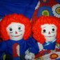Handmade One of a Kind Raggedy Ann and Andy Dolls plus Matched Quilt Primary Colors! OOAK