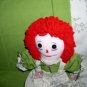 Handmade Raggedy Ann Doll with matched quilt One of a Kind Cloth Dolls Butterfly Butterflies