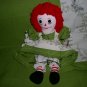 Handmade Raggedy Ann Doll with matched quilt One of a Kind Cloth Dolls Butterfly Butterflies
