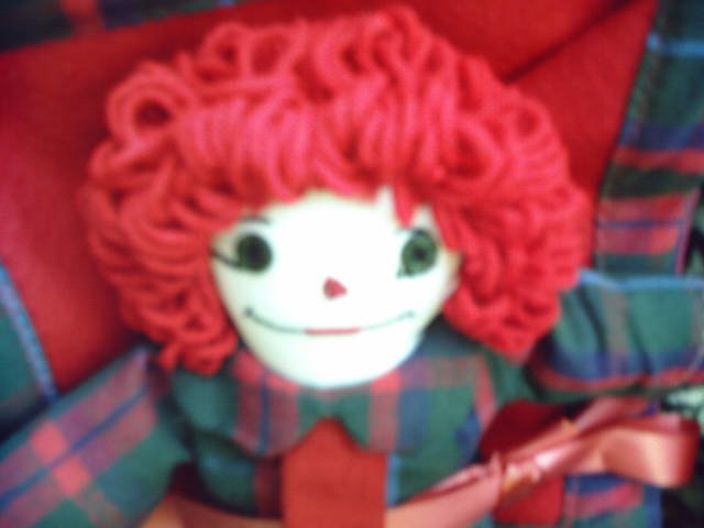 Little Raggedy Andy with Match Quilt Handmade One of a Kind Dolls Plaid