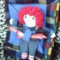 Handmade One of a Kind Cloth Raggedy Andy Doll with matching quilt Flannel and Fleece!