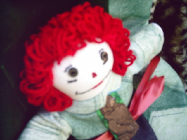 Handmade Raggedy Andy Doll with matched flannel quilt One of a Kind Hand made Cloth Doll OOAK