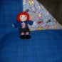 Handmade Cloth Raggedy Andy with Matching Flannel Quilt One of a Kind OOAK Dolls Quilts