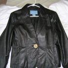 Nine west Black Leather Jacket Coat M $300