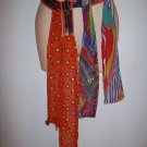 2 Sash Tie Waist Scarf Art Deco Design Dotted Coin Painted Belts by MUDD M, L
