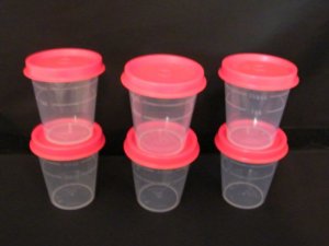 Tupperware Midgets Set 6 NEW DRESSING PILL CONTAINERS
