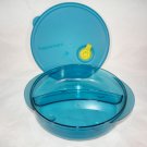 Tupperware Vent N Serve Round Divided Dish Blue
