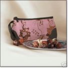 Faux suede with sequin details Wristlet PINK ~NEW~