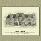 Delta Gamma Customized Folded Linen Notecards-UGA