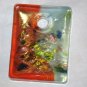 Orange & Blue Speckaled Glass Square Pendant
