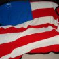 Vintage handmade knit crochet flag afghan throw Americana stars stripes