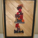 Fantastic wood wall sculpture art decor abstract signed