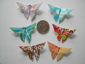 4 X ASSORTED HANDMADE ORIGAMI BUTTERFLY