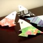 4 X ASSORTED HANDMADE ORIGAMI PARROT