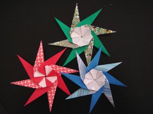 3 X ASSORTED HANDMADE ORIGAMI SPINNER