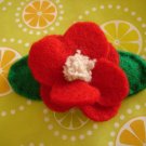 RED FLOWER HAIR CLIP