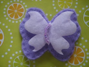 HANDMADE BUTTERFLY SNAP HAIR CLIP - purple