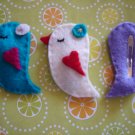 BIRDIE HANDMADE FELT SNAP CLIP - CREAM