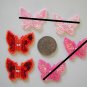 10 X SEQUINS AND BEADS BUTTERFLY - RED