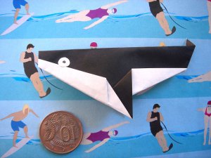 4 X ASSORTED HANDMADE ORIGAMI KILLER WHALE