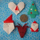 5 X ASSORTED HANDMADE ORIGAMI CHRISTMAS - LOT 1
