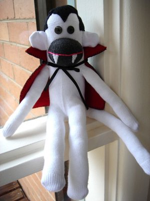SOCKULA THE HANDMADE SOCK MONKEY- UNIQUE ONE OF A KIND
