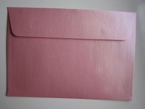 50 X  C6 METALLIC BABY PINK ENVELOPES