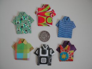 4 X ASSORTED HANDMADE ORIGAMI SHIRT
