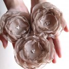 3 X BEAUTIFUL HANDMADE BLOSSOMS - latte