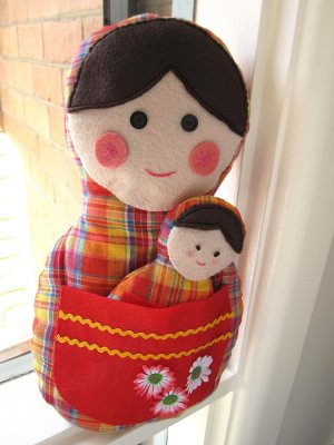 HANDMADE BABUSHKA DOLL SET B - UNIQUE ONE OF A KIND