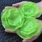3 X BEAUTIFUL HANDMADE BLOSSOMS - Lime green