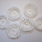 6 X HANDMADE CHIFFON FLOWERS APPLIQUE - IVORY