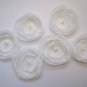 6 X HANDMADE CHIFFON FLOWERS APPLIQUE - IVORY