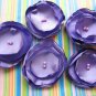 5 X HANDMADE SATIN FLOWERS APPLIQUE - LAVENDER