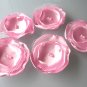 5 X HANDMADE SATIN FLOWERS APPLIQUE - PINK