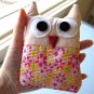 HANDMADE PLUSH OWL - BERRY