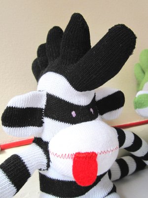 DANIEL HANDMADE MOHAWK SOCK MONKEY- UNIQUE ONE OF A KIND