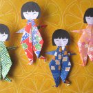 4 X ASSORTED HANDMADE ORIGAMI DANCING GIRL
