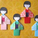 4 X ASSORTED HANDMADE ORIGAMI JAPANESE DOLL